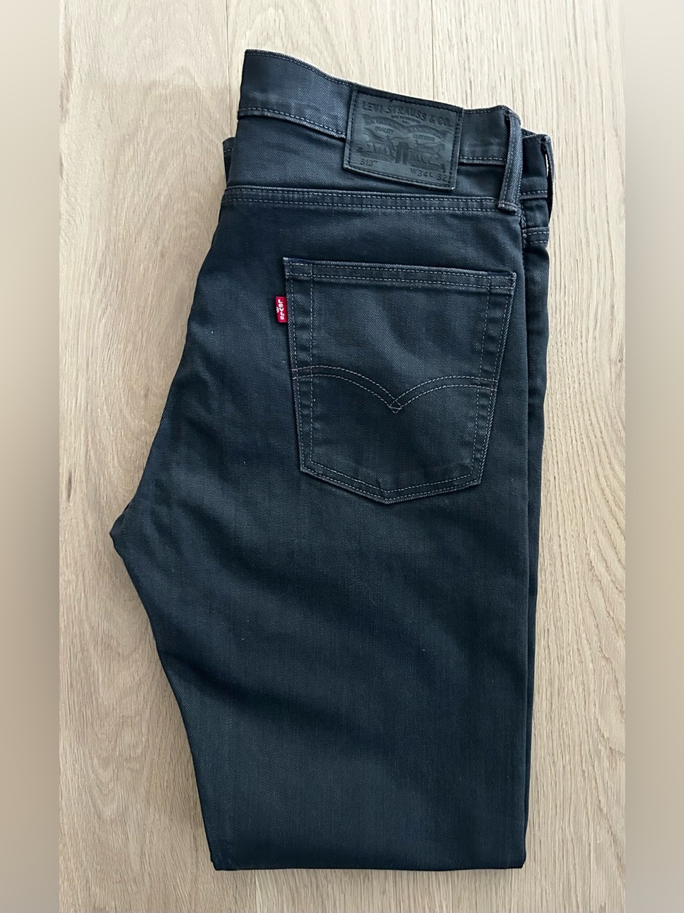 Levis 513 Slim Straight Stealth Grey Jeans - Size 34x32